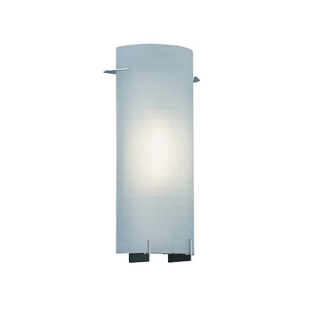 Designers Fountain Moderne 7.75in 1-Light Chrome Contemporary Indoor Wall Sconce with Frosted Glass Shade 6041-CH